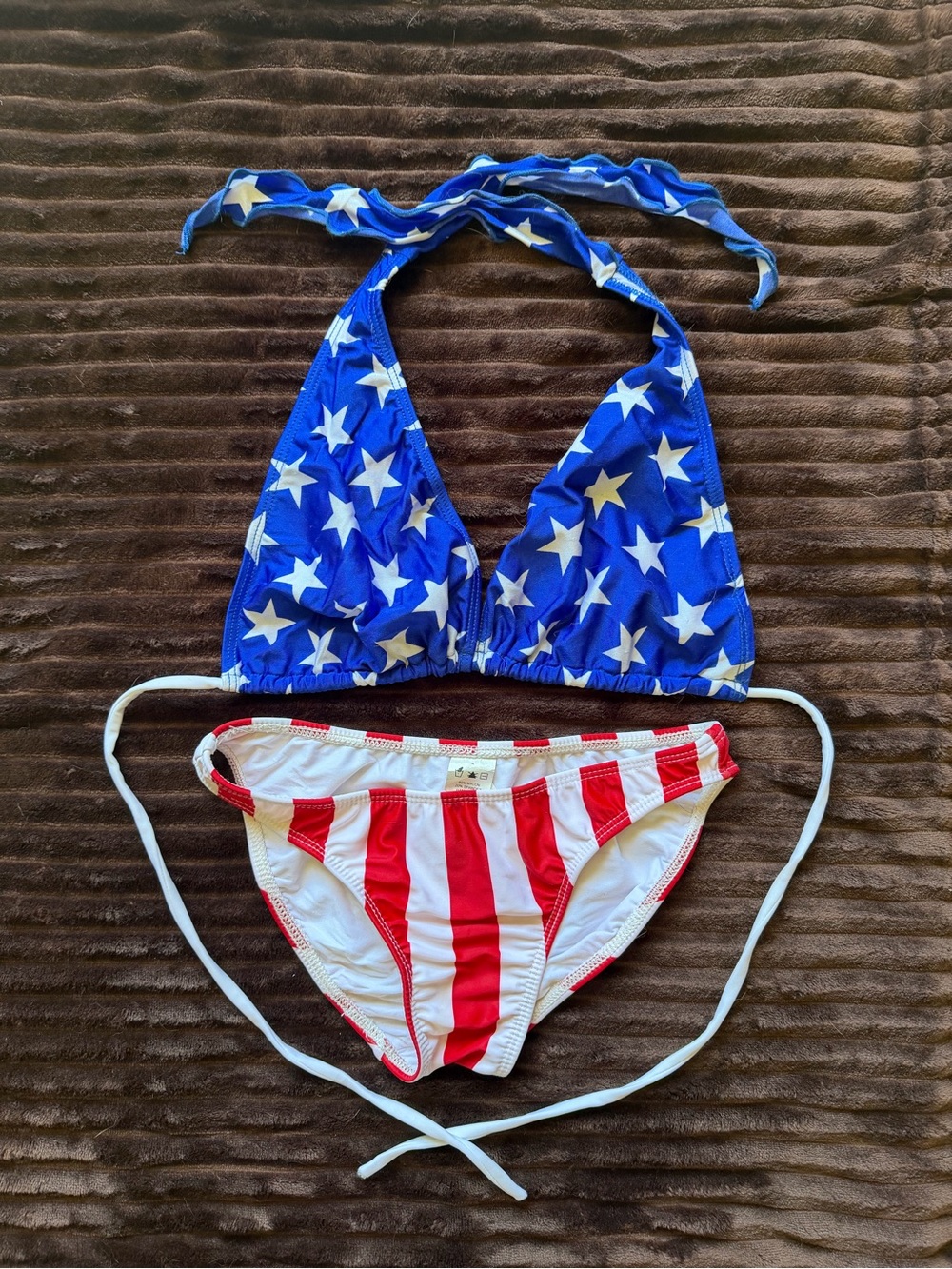 Stars & Stripes Triangle Bikini Top and Tie-Side Bottom